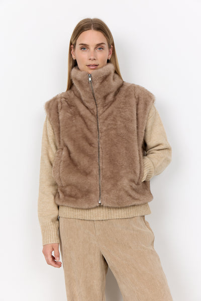Soya Concept Haye 1 Waistcoat in Camel 41933