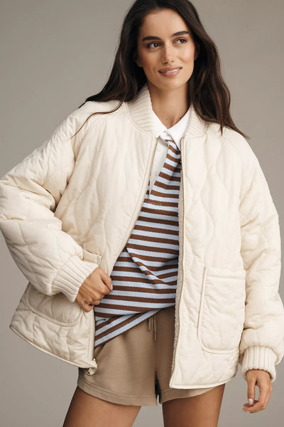 Varley Serina Reversible Quilt Jacket in Sandshell
