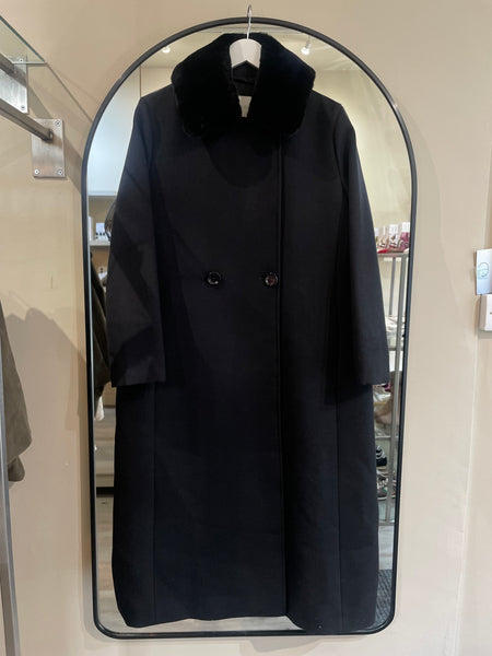 Diego M Wool Coat with Fur Collar