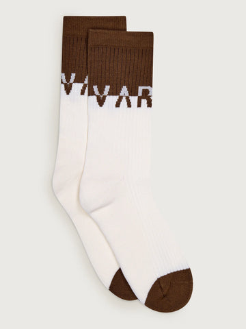 Varley Stellar Colourblock Sock in Egret/Deep Taupe