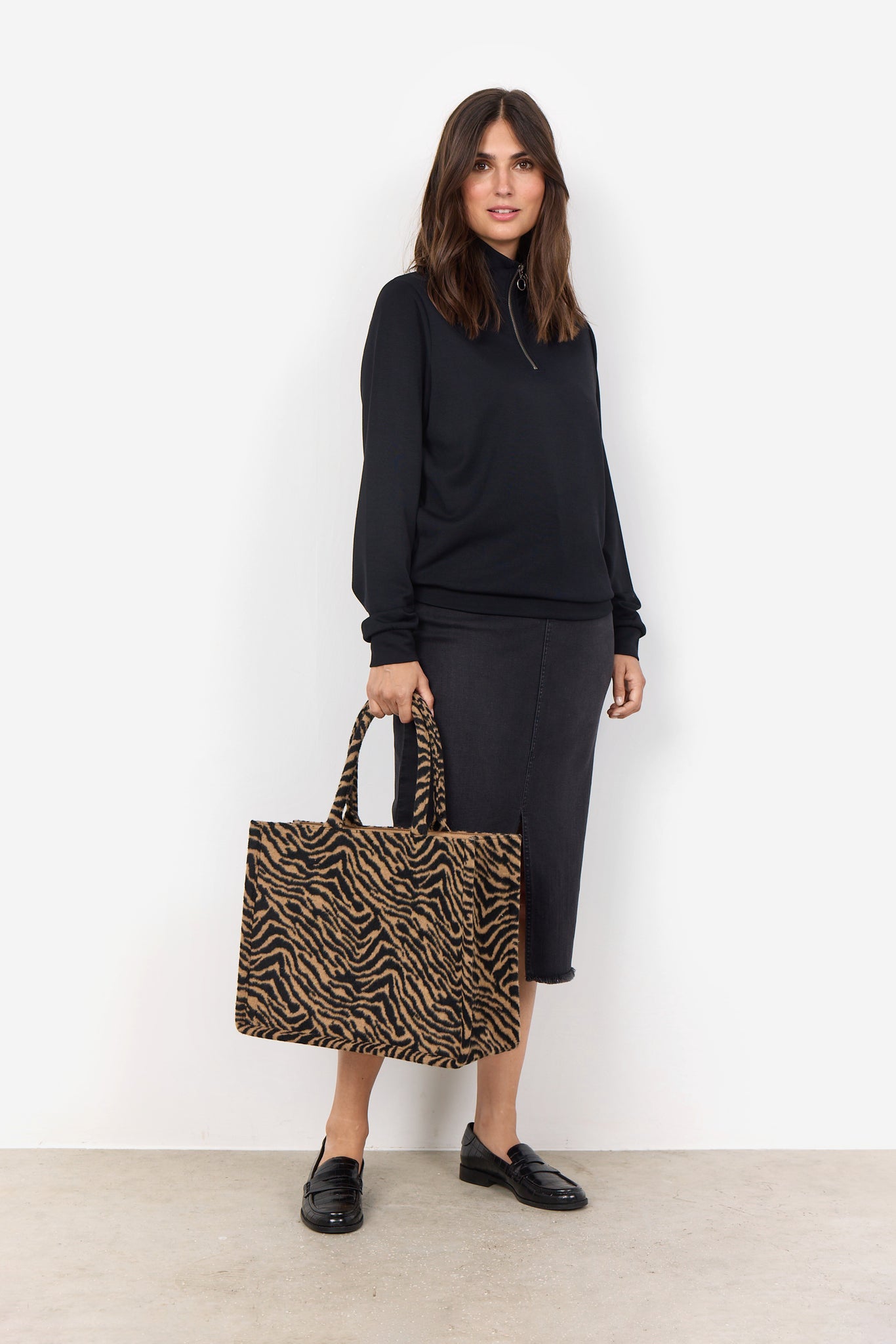 Soya Concept Fiori Bag in Tan & Black 51295, animal print, shopper