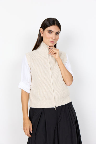 Soya Concept Gith 1 Waistcoat in Cream Melange 51516