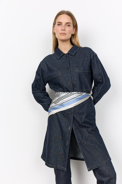 Soya Concept Hanifa AOP 1 Scarf in Navy Combi 51549