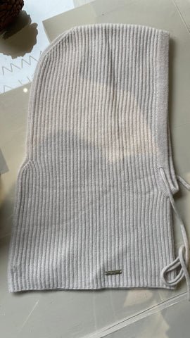 Seeberger Cashmere Balaclava in Rib Structure in Pebble 19375-0