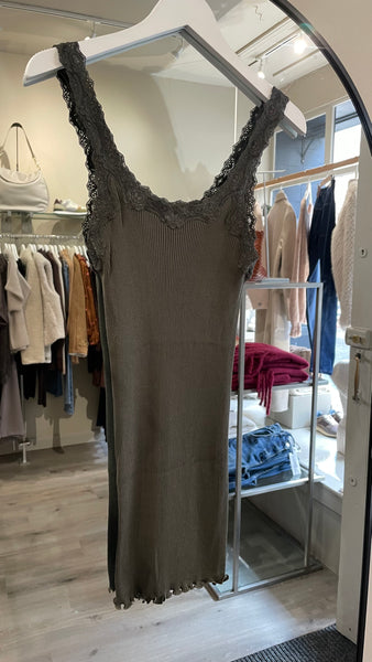 Rosemunde Babette Short Sleeve Deep Back Lace Top in Forest Night 5357