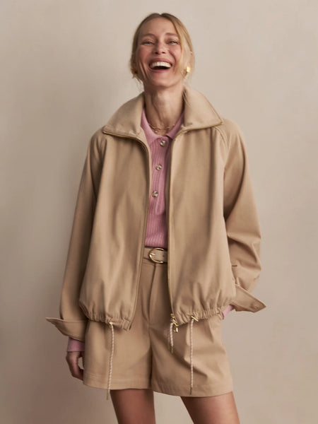 Varley Nadina Blouson Jacket in Light Taupe