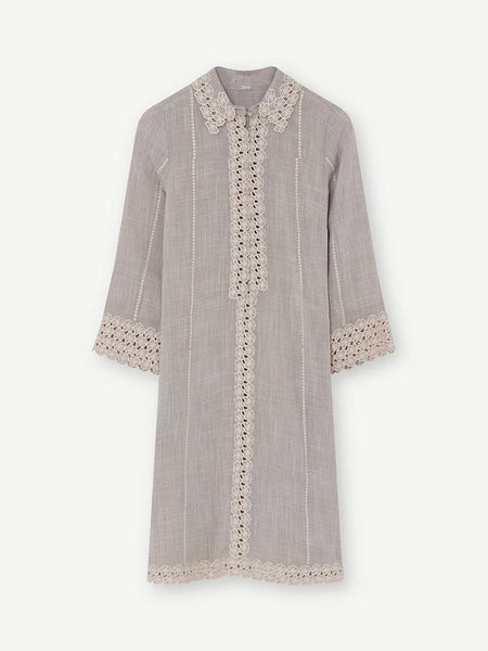 Gustav Costa Knee Dress in Oxford Tan