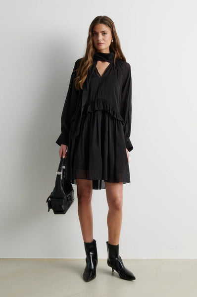 Second Female Tundra Frill Dress in Black