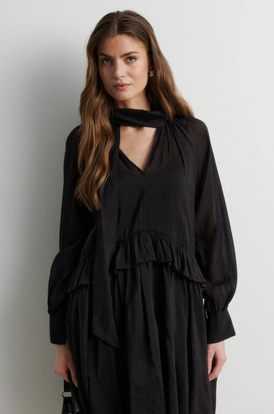 Second Female Tundra Frill Dress in Black