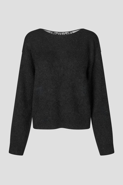 Second Female Brook Knit Lace O-Neck in Black