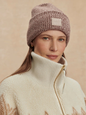 Varley Carly Beanie in Taupe Flecked