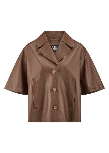 Riani Leather Jacket in Pecan