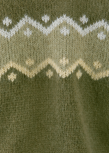 Riani Pullover Jacuard Print in Olive Patterned and honey