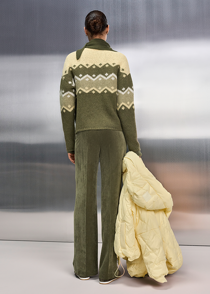 Riani Pullover Jacuard Print in Olive Patterned and honey