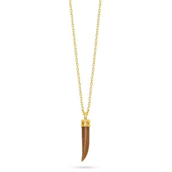 Talis Chains Tusk Pendant Necklace - Smoky Quartz