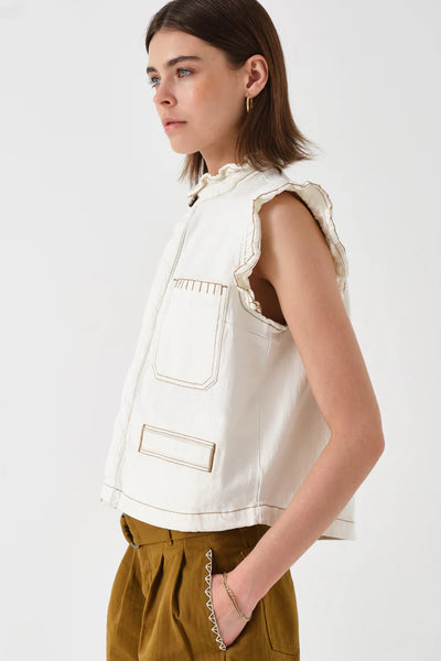 Seventy + Mochi Pablo Waistcoat in Ecru