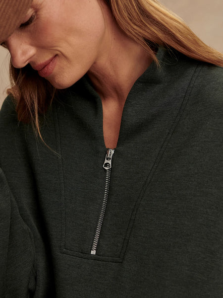 Varley Davidson Sweat in Olive Marl