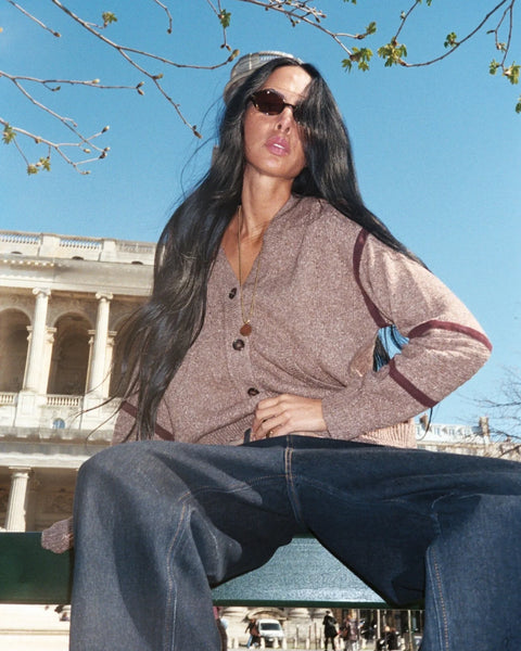 Heyanno Light Silk Cardigan in Major Brown