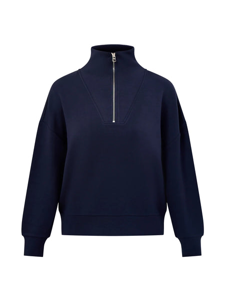 Varley Hawley Half Zip Sweat in Navy