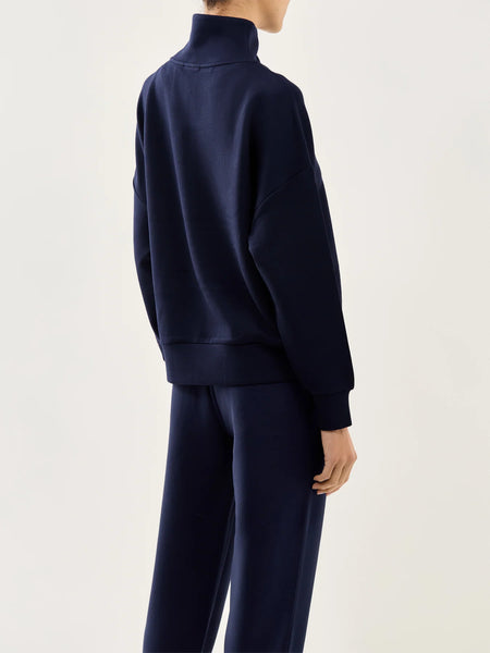 Varley Hawley Half Zip Sweat in Navy