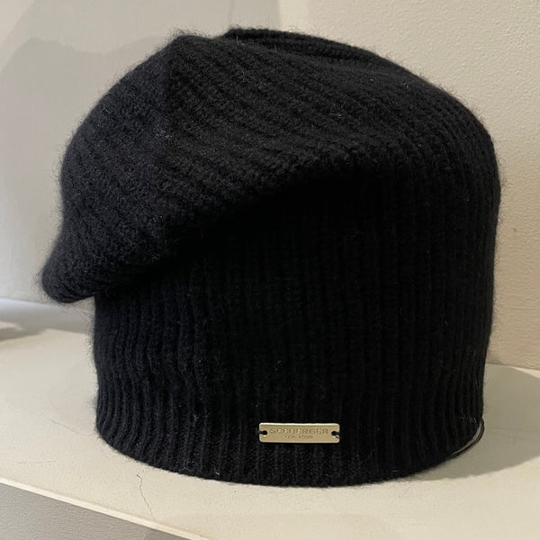 Seeberger Cashmere Headsock Hat in Black 18604-0