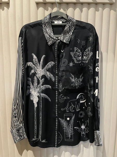 Me369 Isabel Printed Shirt in Black Magic