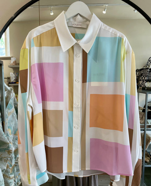 Herzens Shirt in Sand Pastell Multi 6094