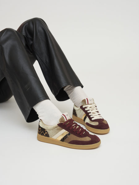 Serafini Copenhagen Vintage Trainer in Green Velvet Wine