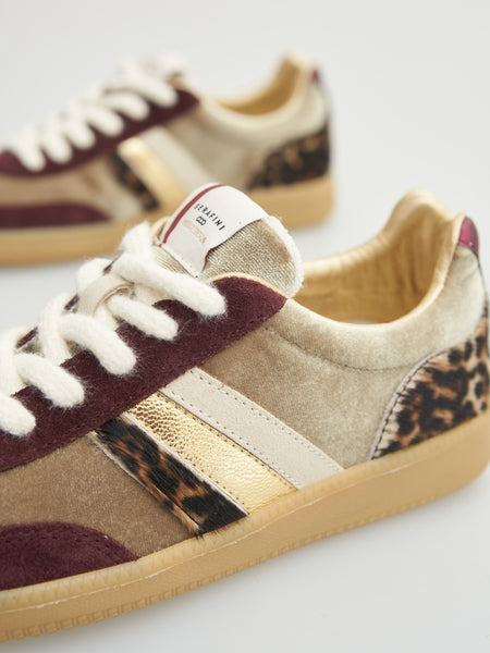 Serafini Copenhagen Vintage Trainer in Green Velvet Wine