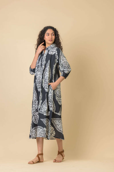 Handprint Dream Apparel Redwood Dress in Emperor Black