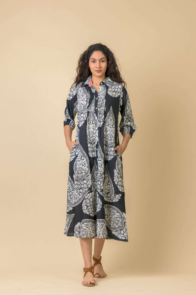Handprint Dream Apparel Redwood Dress in Emperor Black