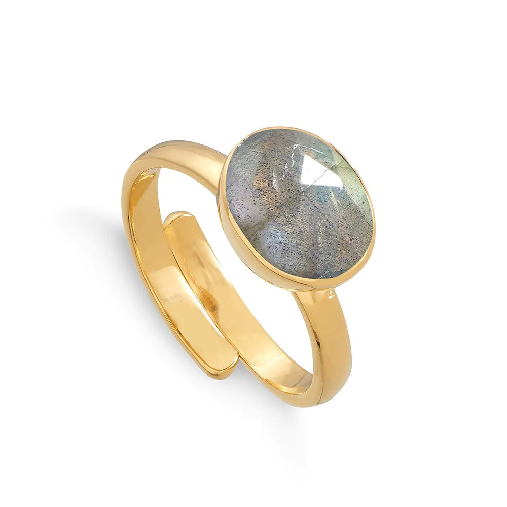 Sarah Verity SVP Atomic Midi Labradorite Gold Ring
