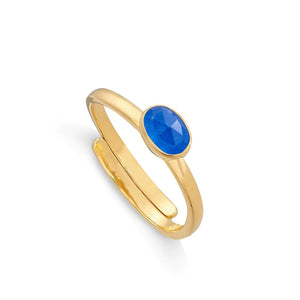 Sarah Verity SVP Atomic Micro Blue Quartz Gold Ring