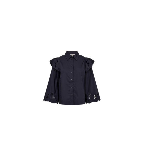 Mos Mosh Heliam Broange Shirt in Salute Navy