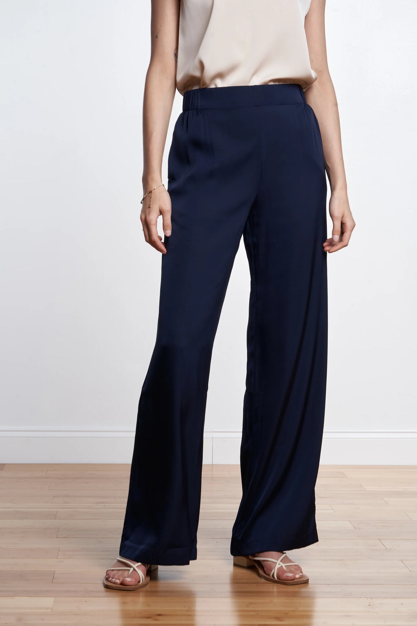 Silk95Five Amalfi Pants in Black, washable Silk, stretch