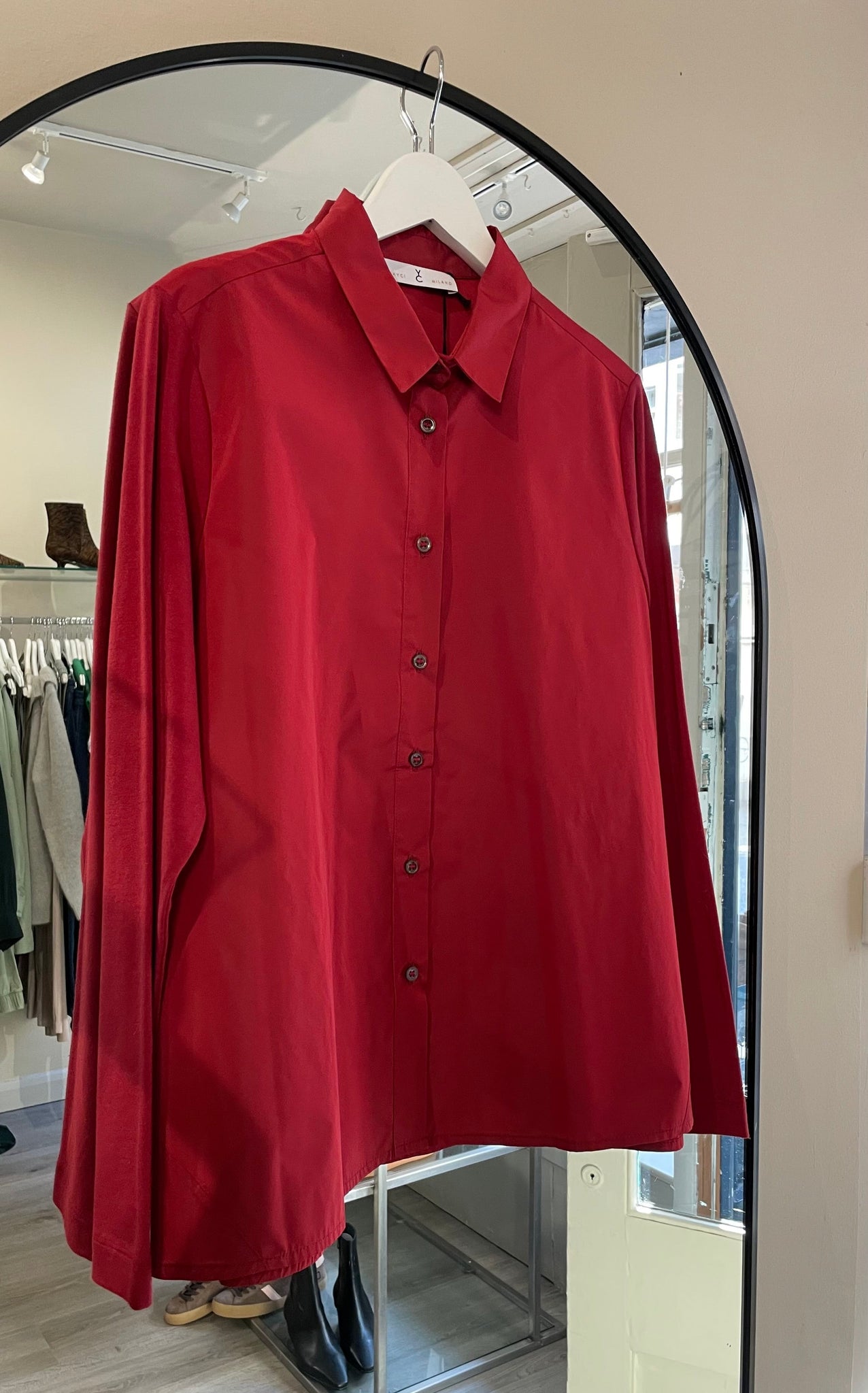 Whyci Milano Camicia Shirt in Ciliegia Red