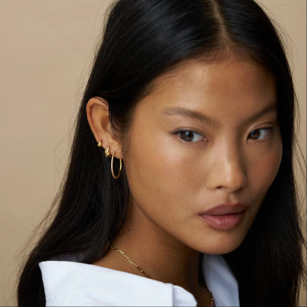 Orelia Fine Pave Mid-Size Hoop Earrings ORE40007