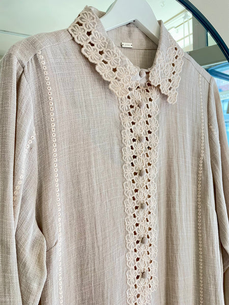Gustav Costa Knee Dress in Oxford Tan