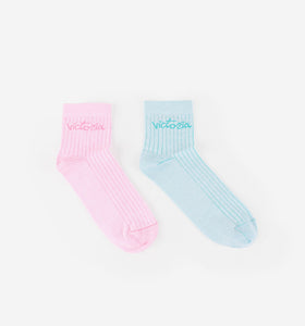 Victoria Socks in Rosa Azul