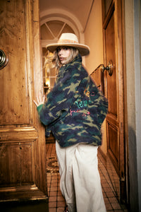 BE-Y-E  Caban Jacket in Green Camouflage Print