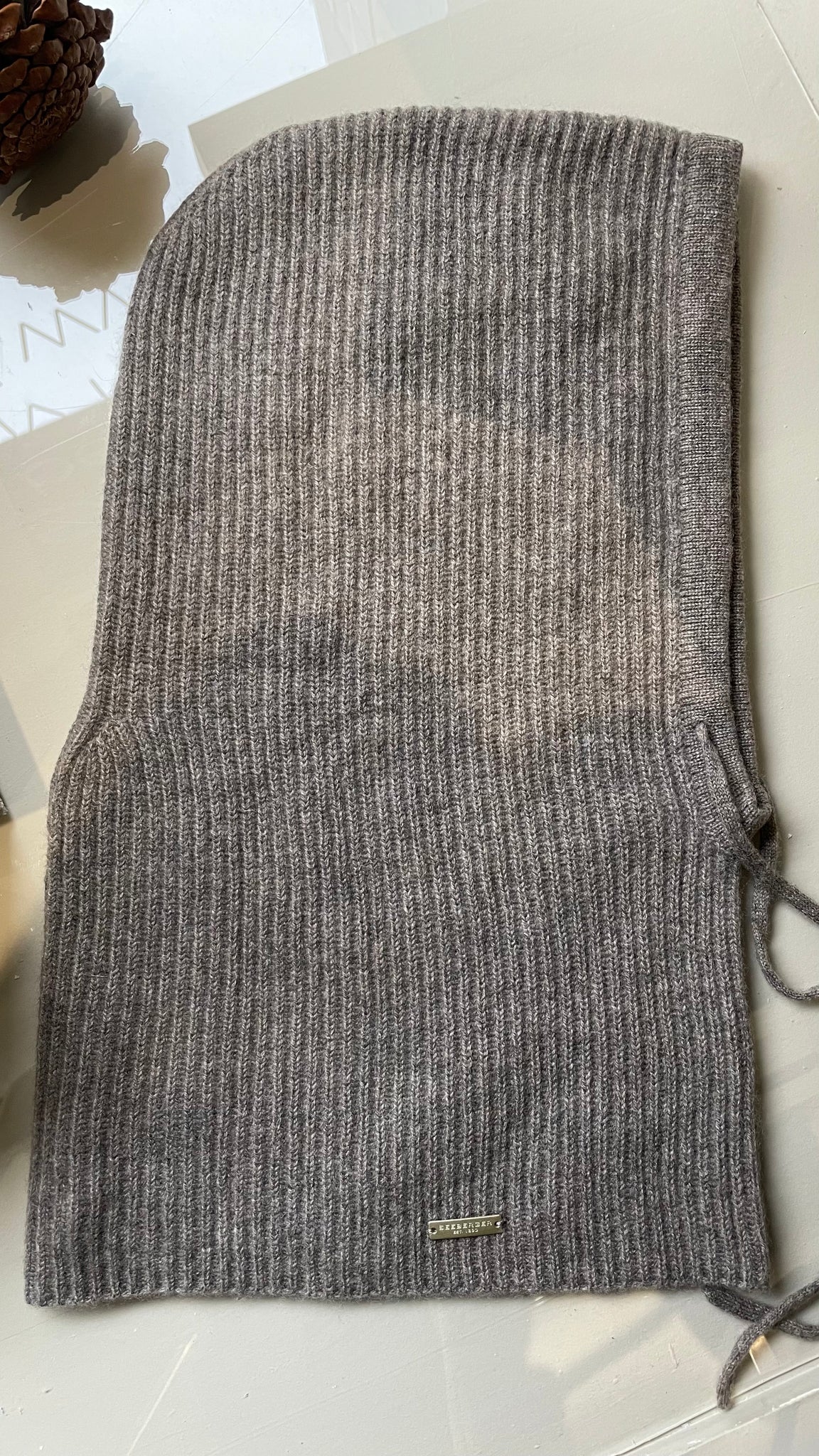 Seeberger Cashmere Balaclava in Rib Structure in Taupe 19375-0