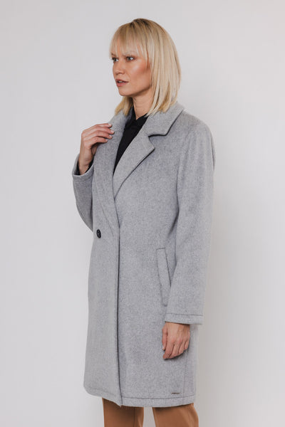 Rino & Pelle Bonne Double Breasted Coat in Light Grey