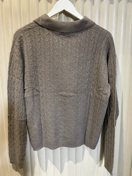 Rosemunde Laica Cashmere Cable LS Pullover in Walnut