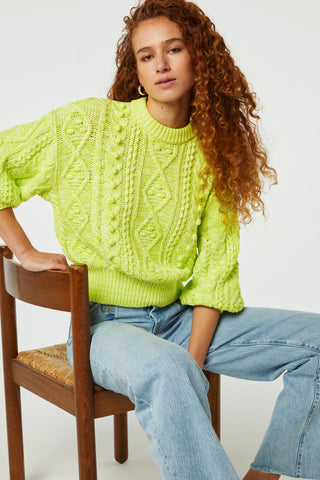Fabienne Chapot Suzy 3/4 Sleeve Pullover in Lovely Lime