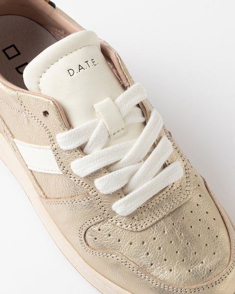 D.A.T.E Court 2.0 Laminated Platinum Trainer