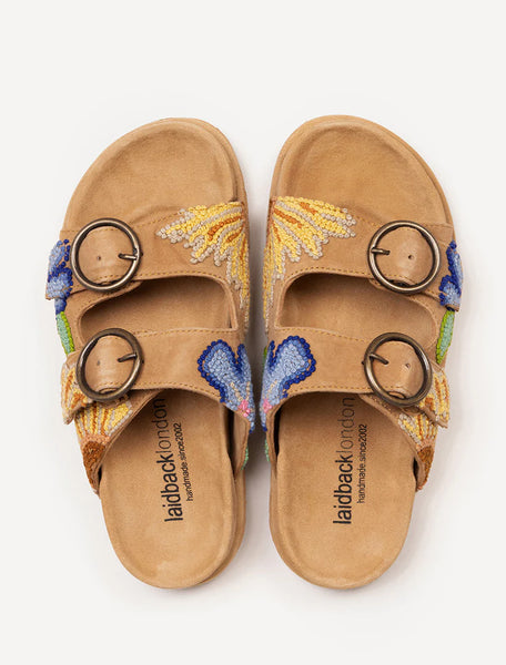 Laidback London Clay French Knot Sandal in Multi