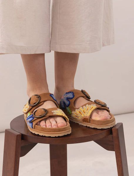 Laidback London Clay French Knot Sandal in Multi