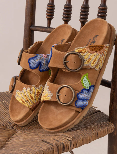 Laidback London Clay French Knot Sandal in Multi