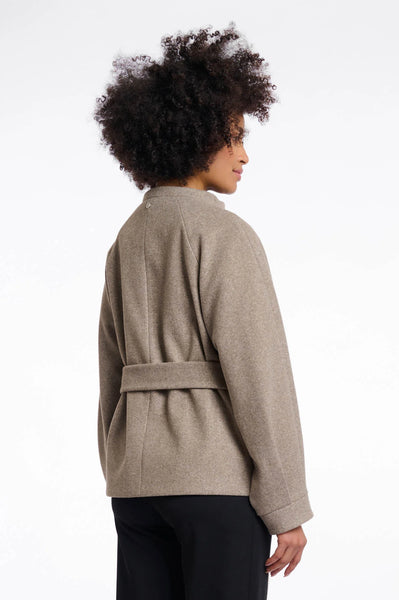 Rino & Pelle Cornelia Short Coat with Collar in Toffee Melange