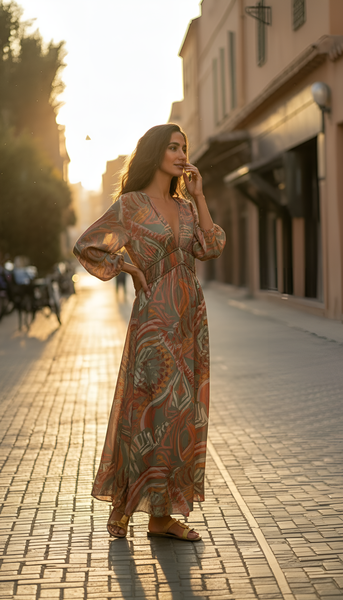 Pranella Cortina Solstice Coral Kaftan